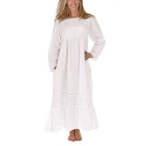 The 1 for U Violet 100% Cotton Edwardian Nightgown Embroidered White 2X Cottage